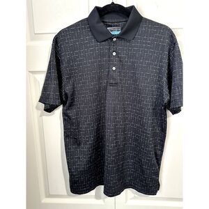 PGA Tour Golf Polo Style Shirt - Size Medium - Black w/ gray pattern